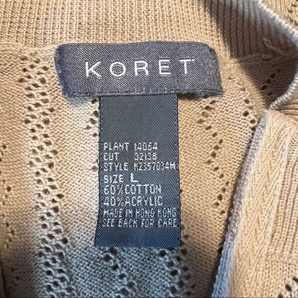 Koret knitted zippered knit cardigan. Size large - Picture 3 of 10